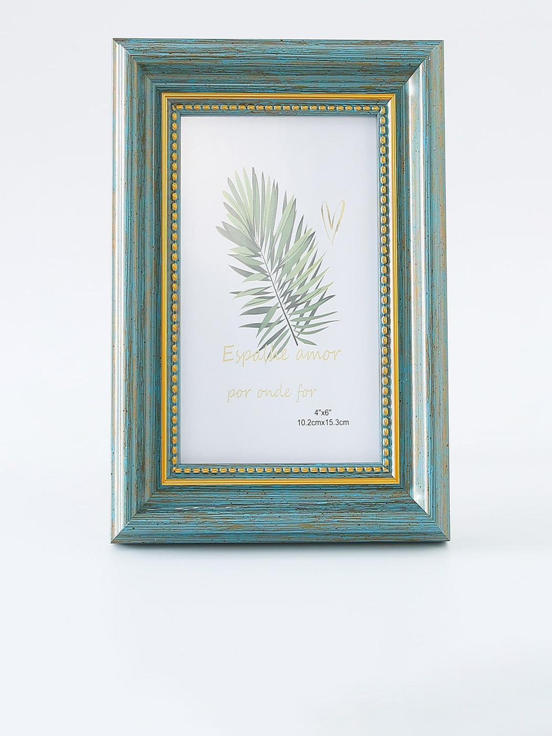 

Kuber Industries Green & Gold Toned Self Design MDF Table Photo Frame, Grey