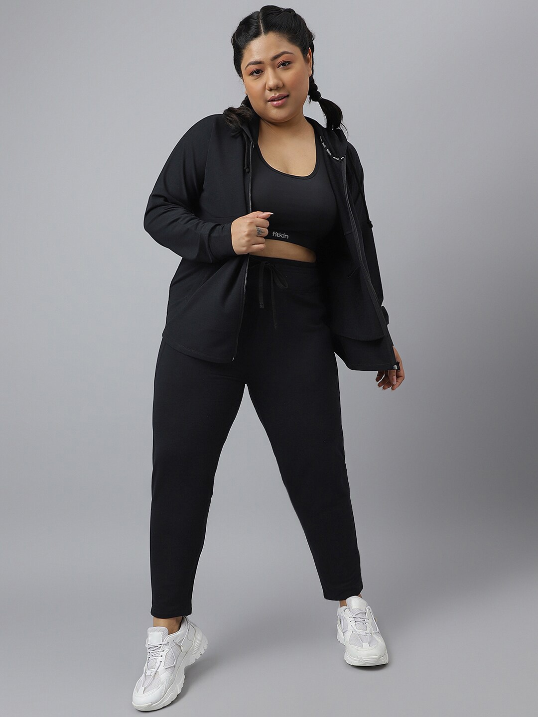 

Fitkin Women Slim Fit Anti Odour Ecofriendly Lyocell Track Pant, Black