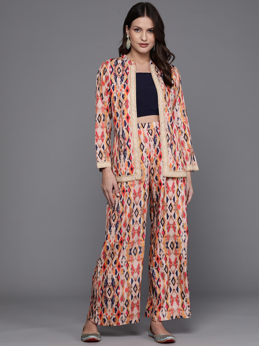 

Ahalyaa Women Printed Ethnic Co-Ords, Blue