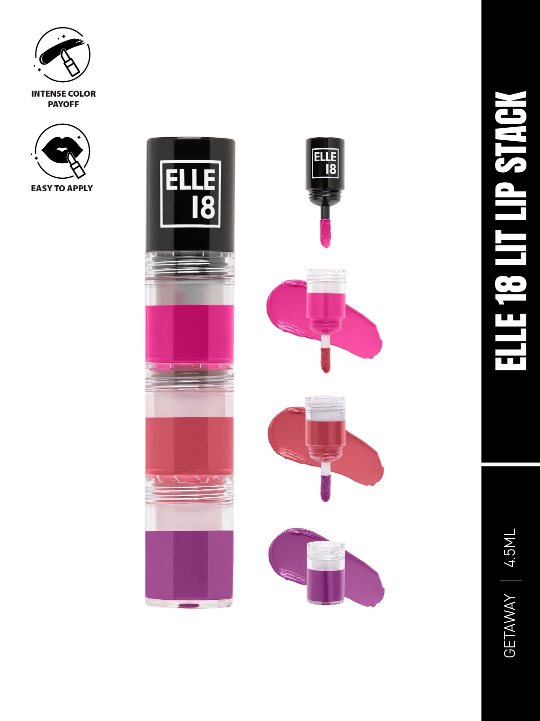 

ELLE 18 Lit Lip Stack Matte Finish Lipstick 4.5ml - Getaway, Pink