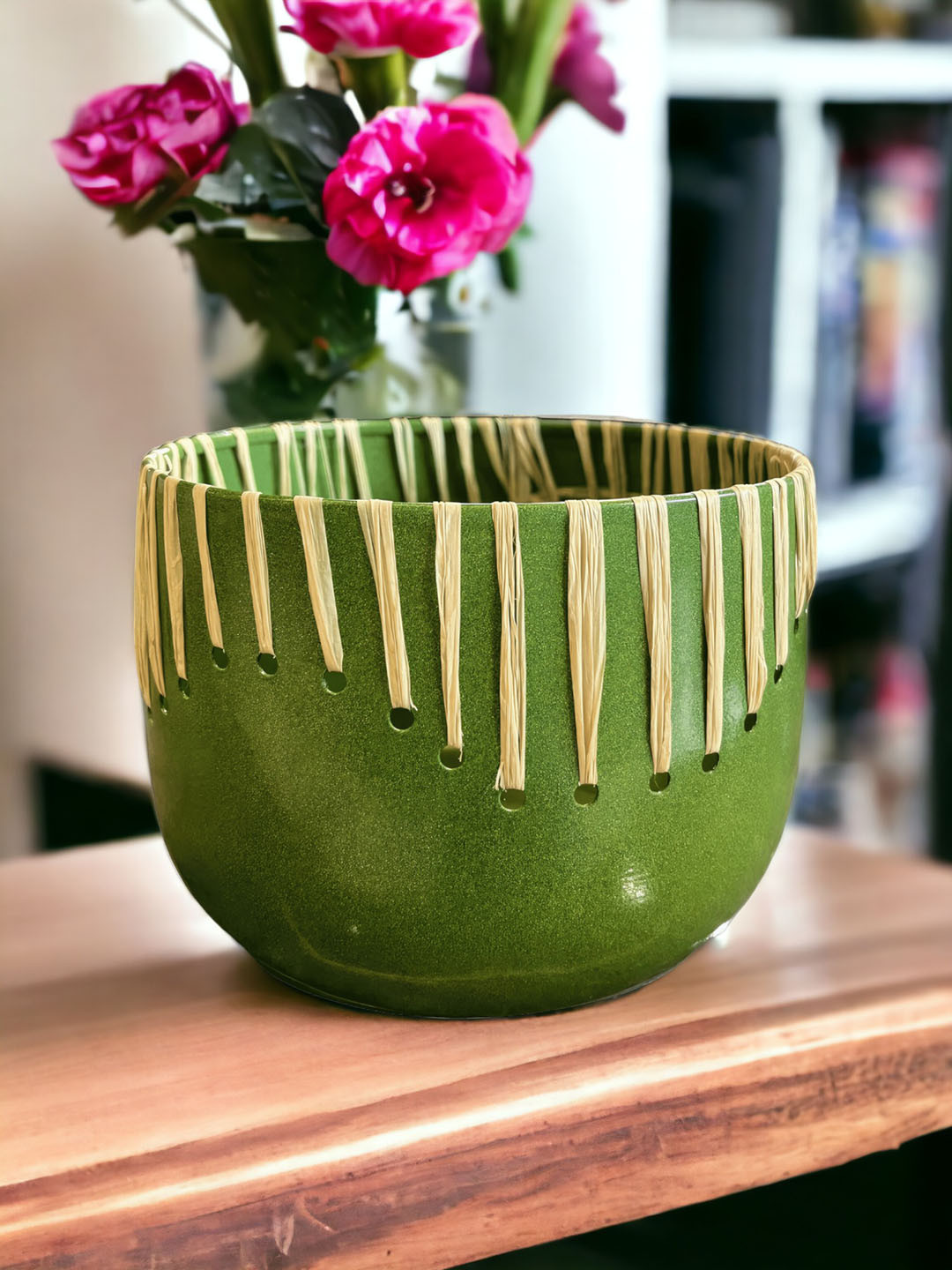 

The Artage Green Metal Small Vase