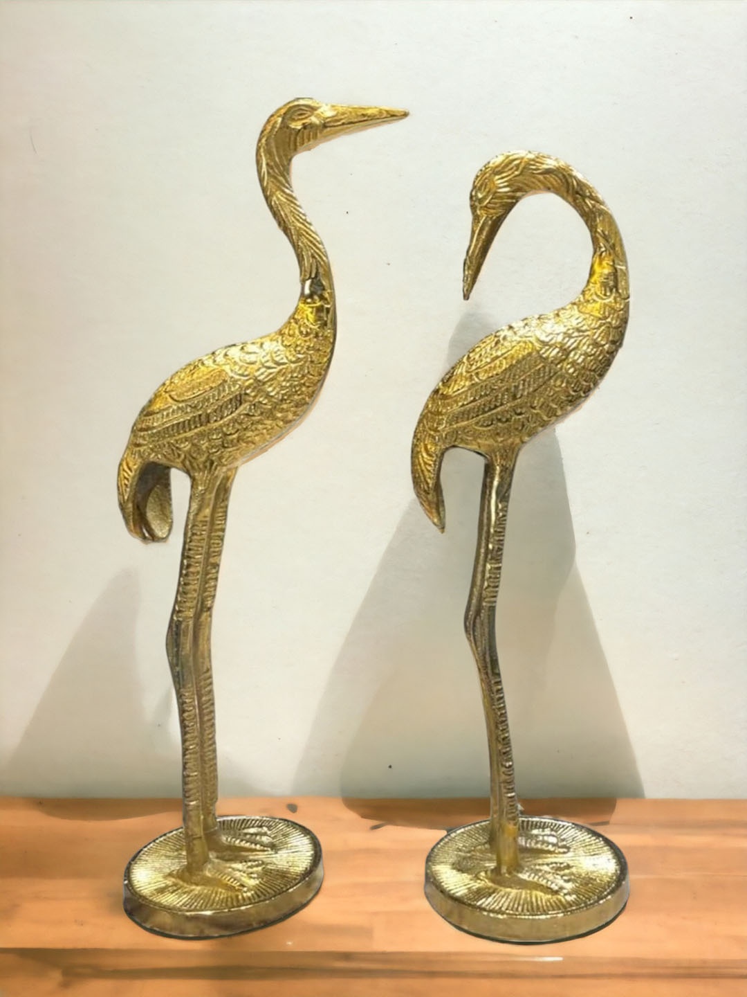 

The Artage Gold-Toned 2 Pcs Saras Birds and Animals Showpieces
