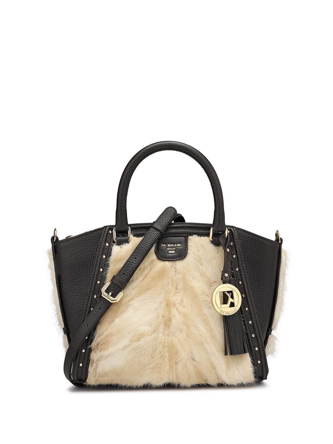 

Da Milano Textured Leather Handheld Bag, Brown