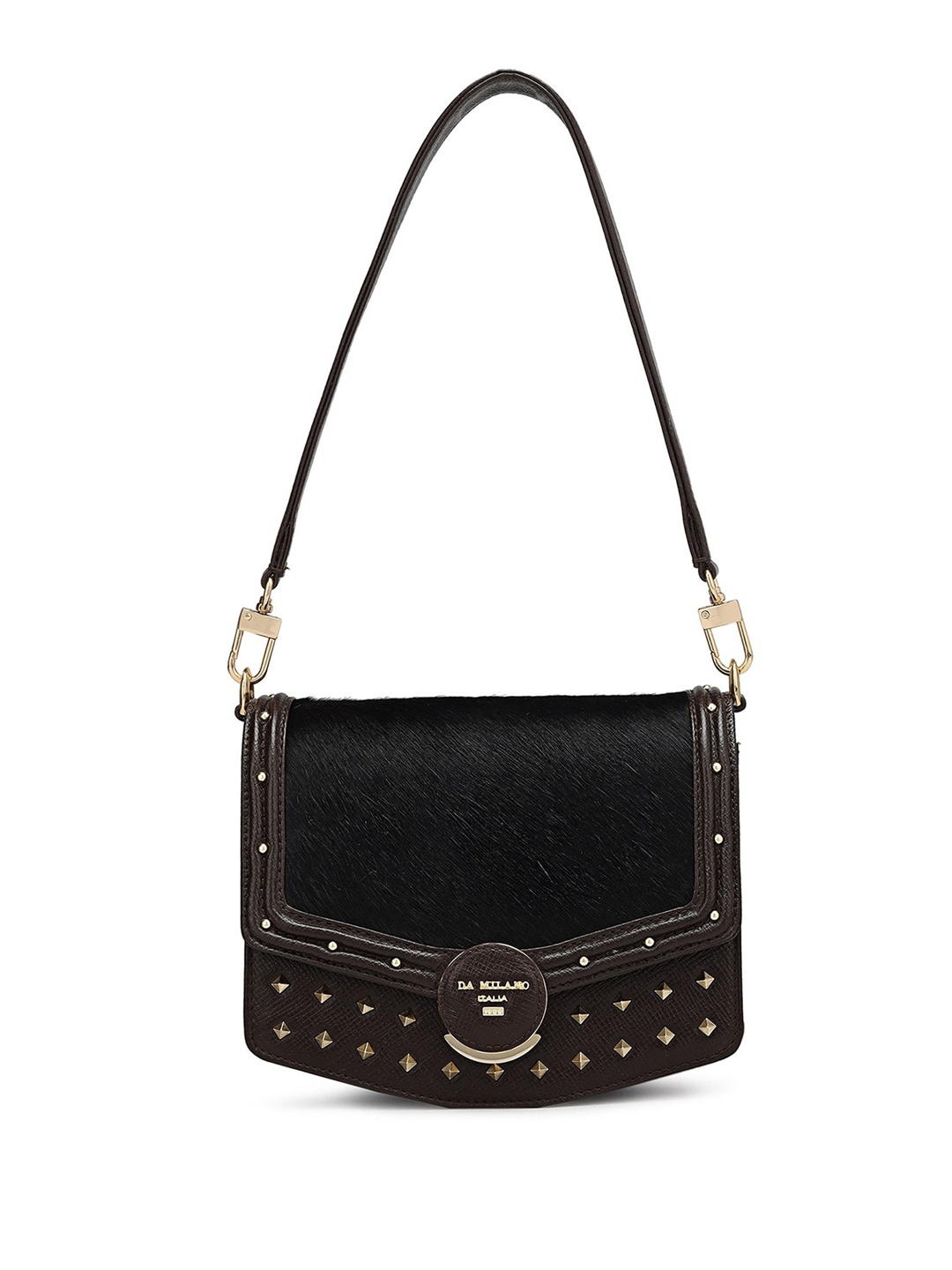 

Da Milano Textured Leather Shoulder Bag, Brown