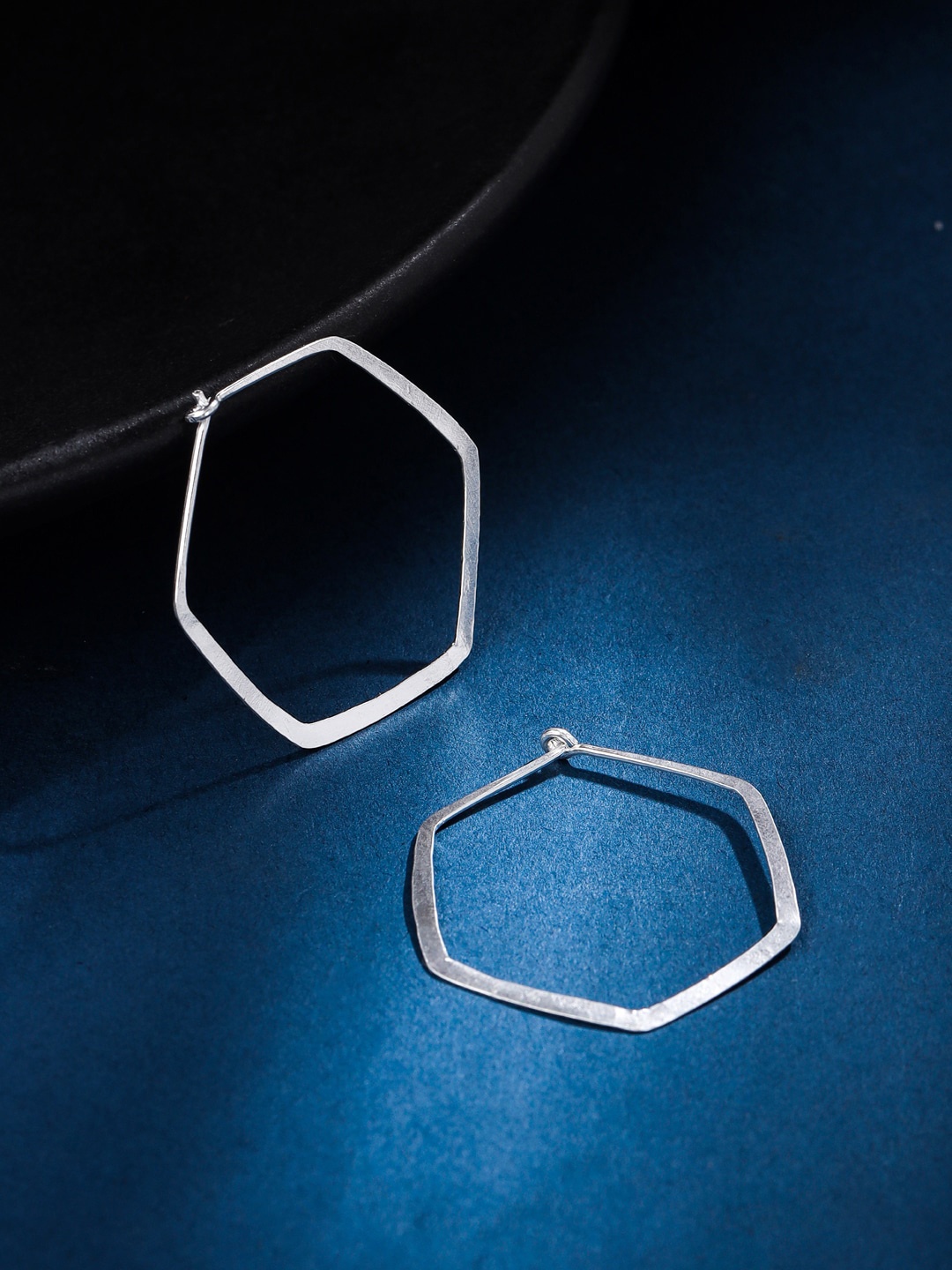 

Kicky And Perky 925 Sterling Silver Hexagon Hoop Earrings