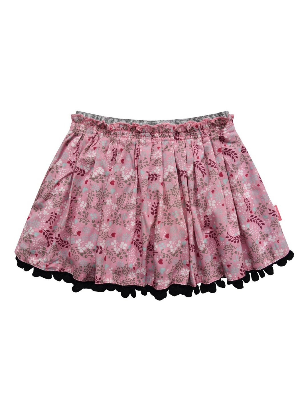 

milou Infant Girls Floral Printed Pure Cotton Flared Skirt, Pink