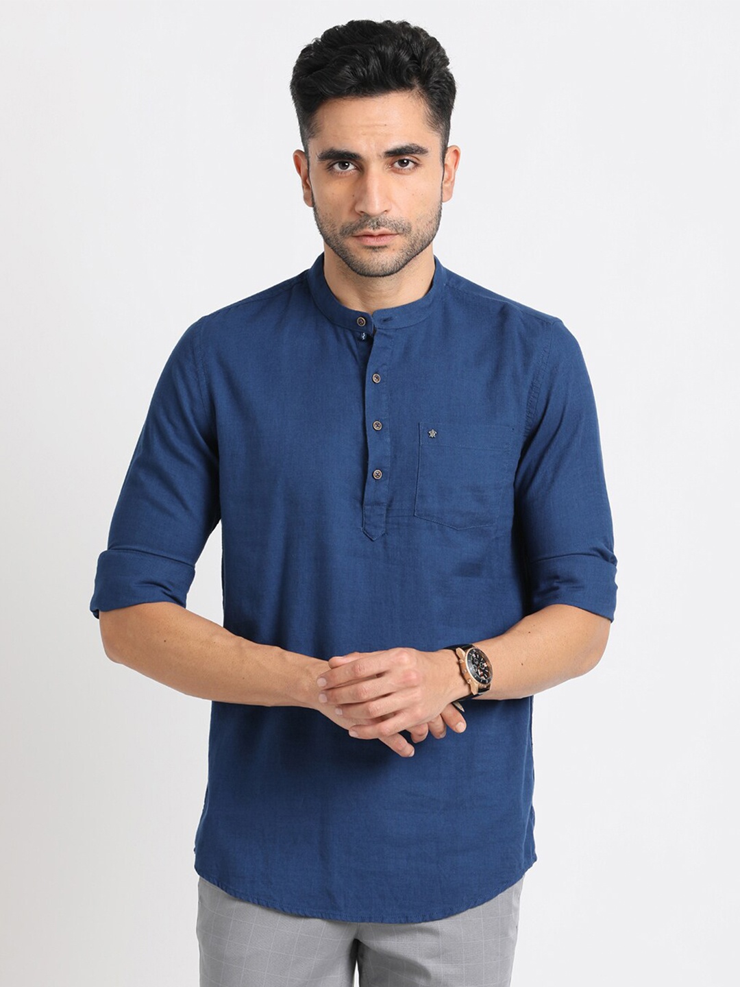 

Turtle Standard Slim Fit Cotton Casual Shirt, Navy blue