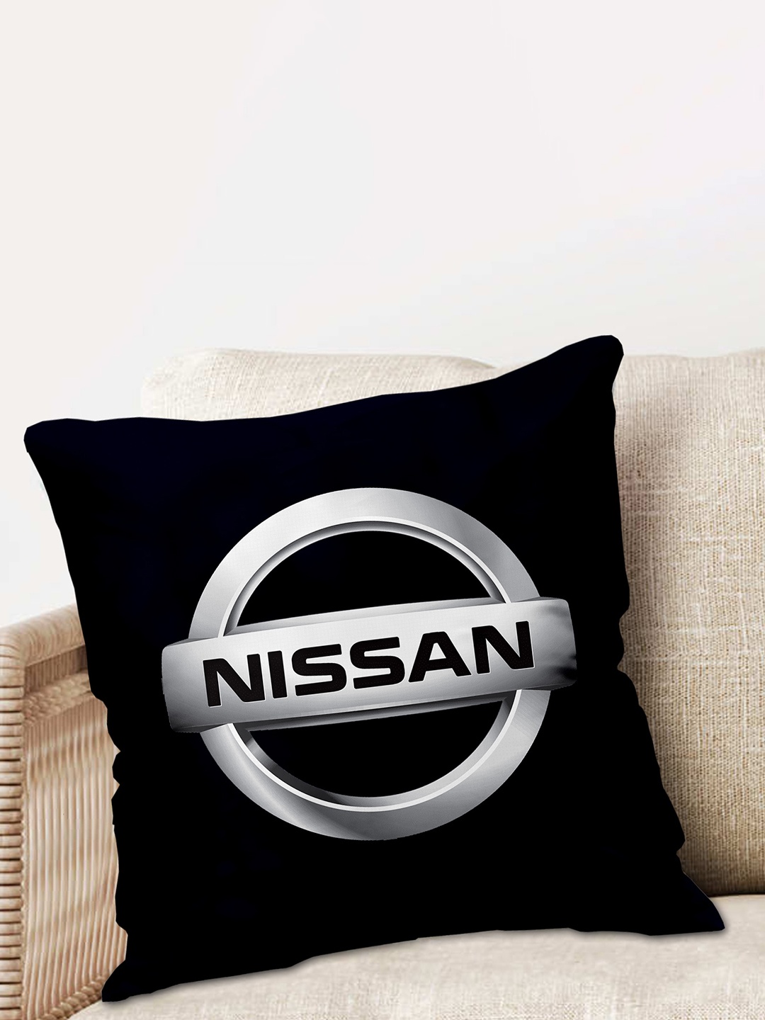 

ME & YOU Black & Grey Printed Square Shape Microfibre Filled Car Cushion