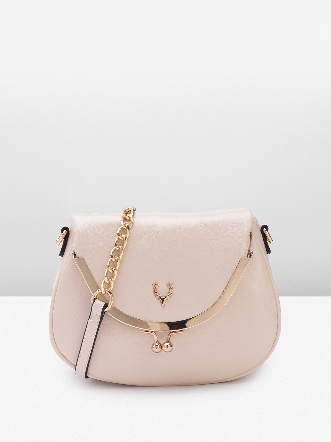 

Allen Solly Solid Sling Bag, Nude