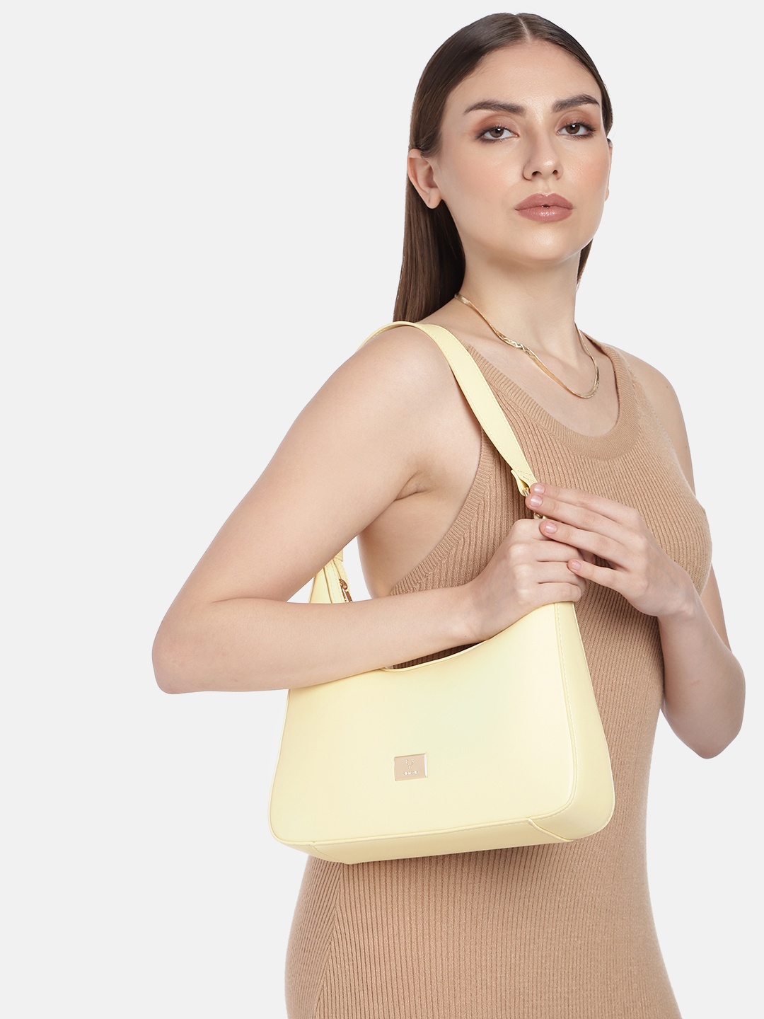 

Allen Solly Structured Hobo Bag, Yellow