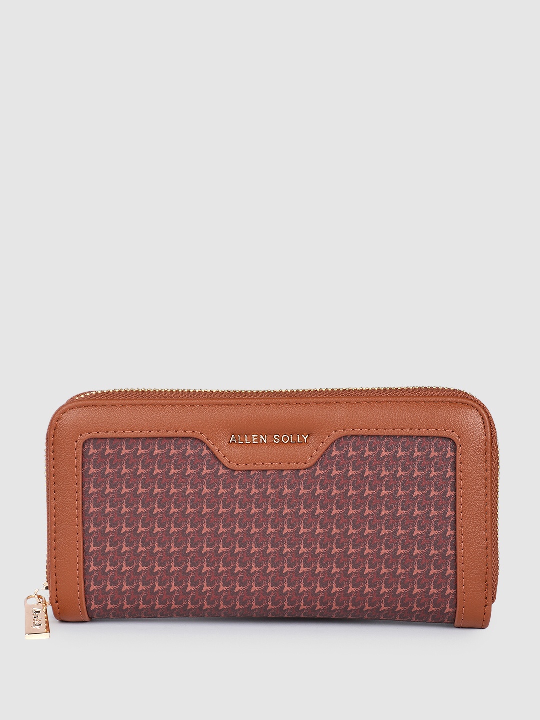 

Allen Solly Women Printed Zip Around Wallet, Brown
