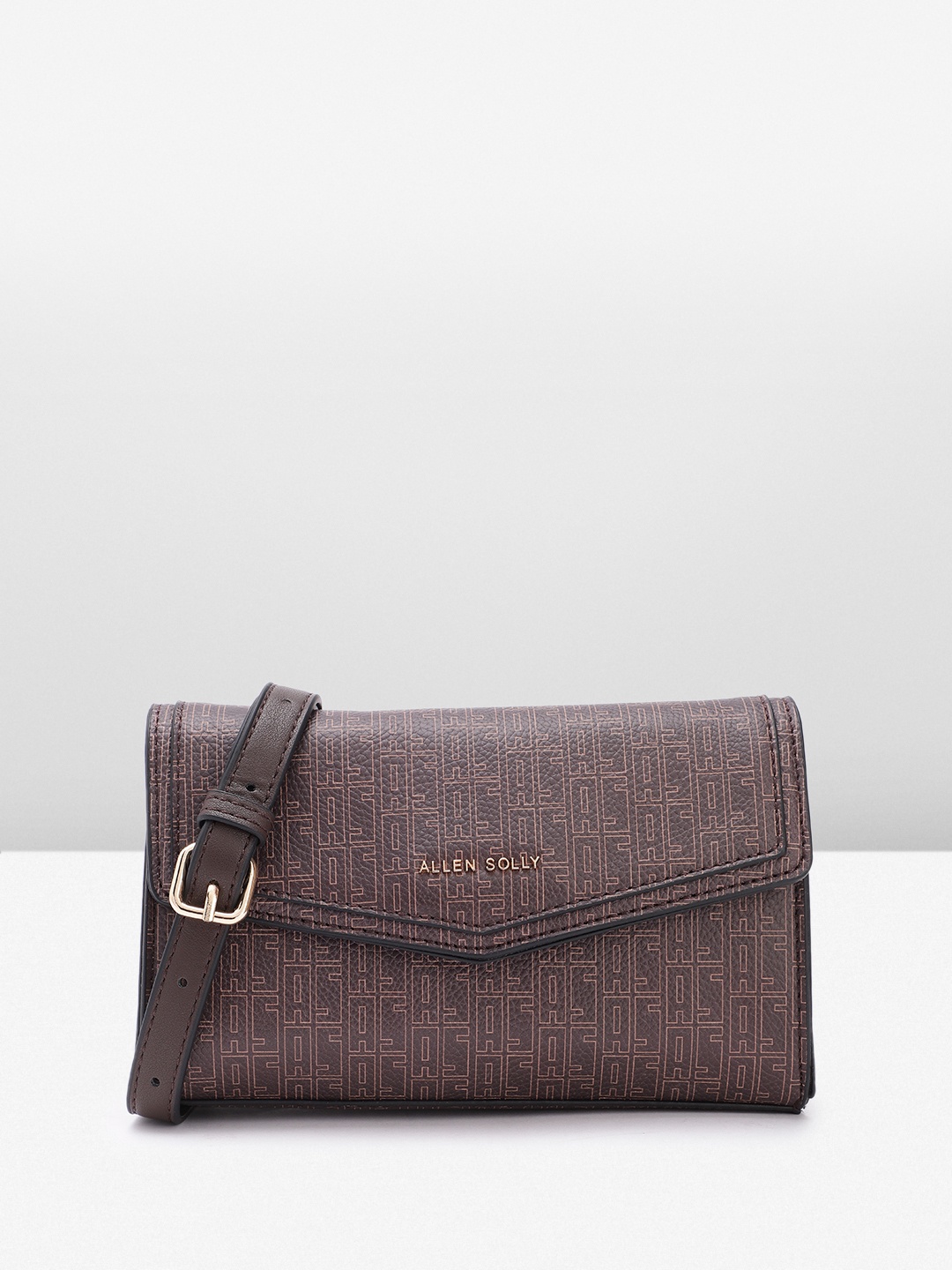 

Allen Solly Brand Logo Printed Sling Bag, Brown