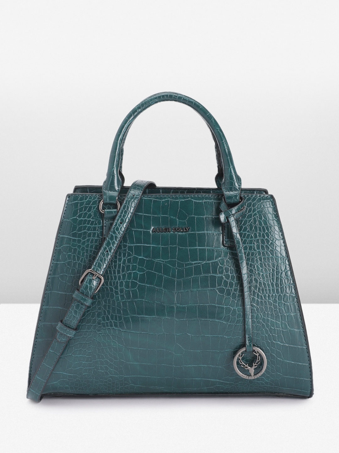 

Allen Solly Animal Textured Structured Handheld Bag, Teal