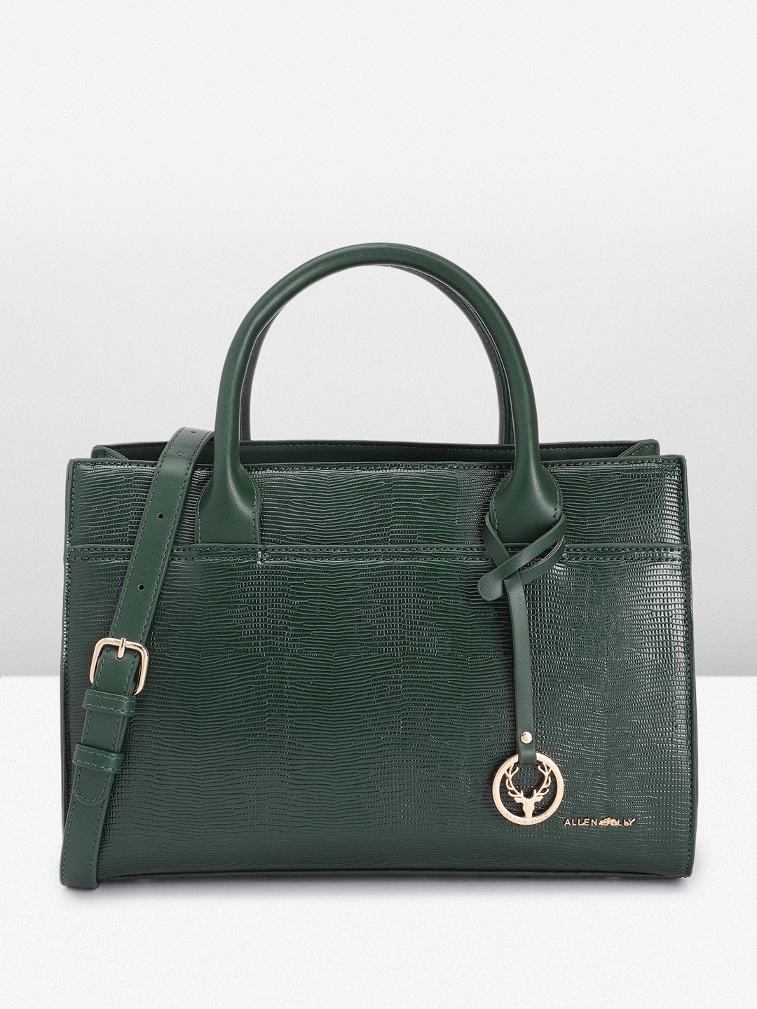 

Allen Solly Animal Textured Handheld Bag, Green