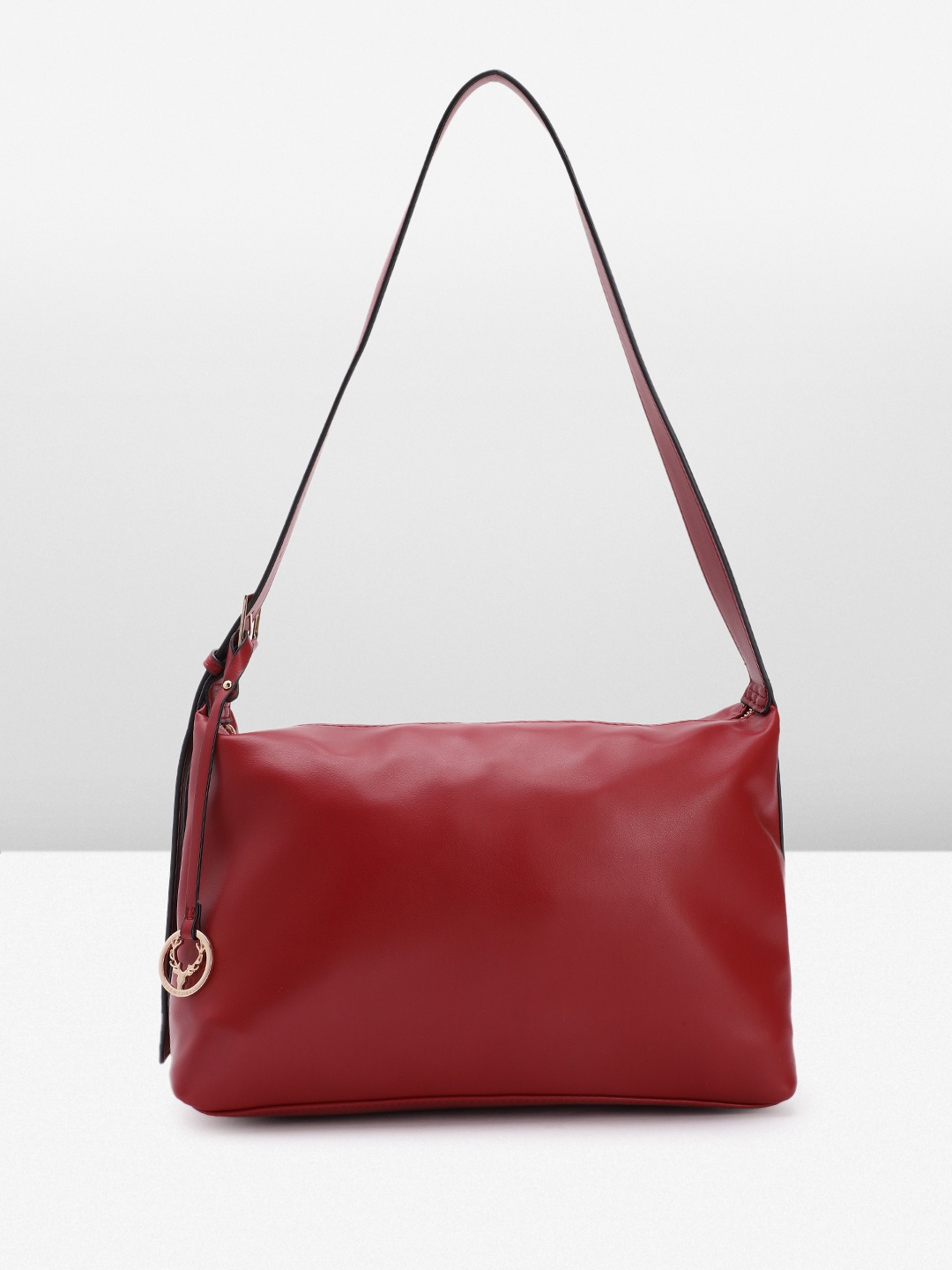 

Allen Solly Solid Structured Shoulder Bag, Red