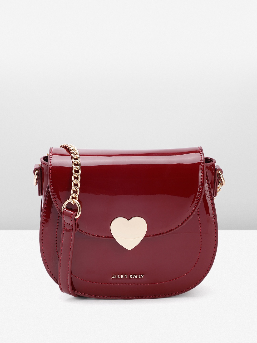 

Allen Solly Solid Structured Sling Bag, Red