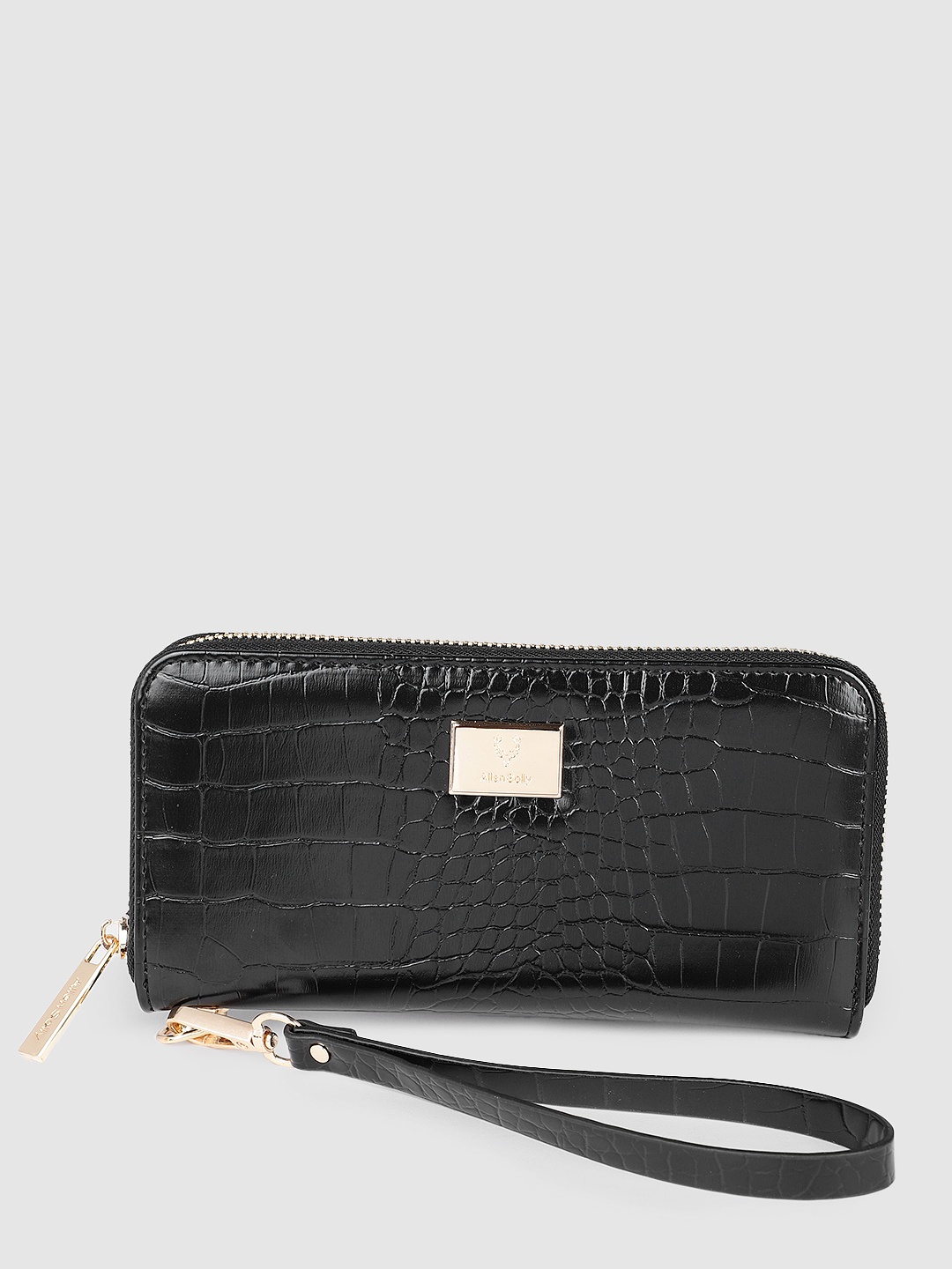 

Allen Solly Women Textured Zip Around Wallet, Black