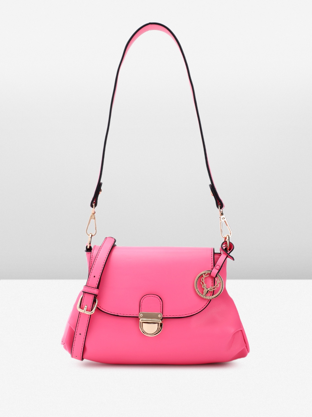 

Allen Solly Solid Structured Mini Shoulder Bag, Pink