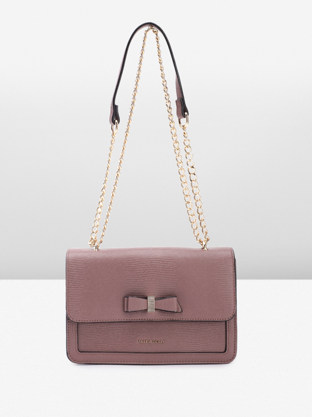 

Allen Solly Animal Textured Shoulder Bag with Bow Detail, Mauve