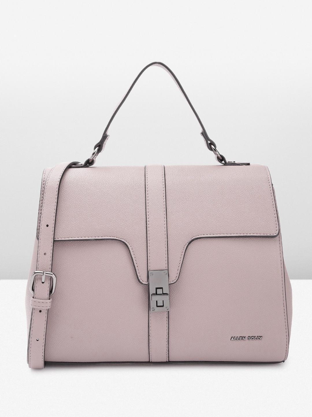 

Allen Solly Textured Structured Satchel Bag, Mauve
