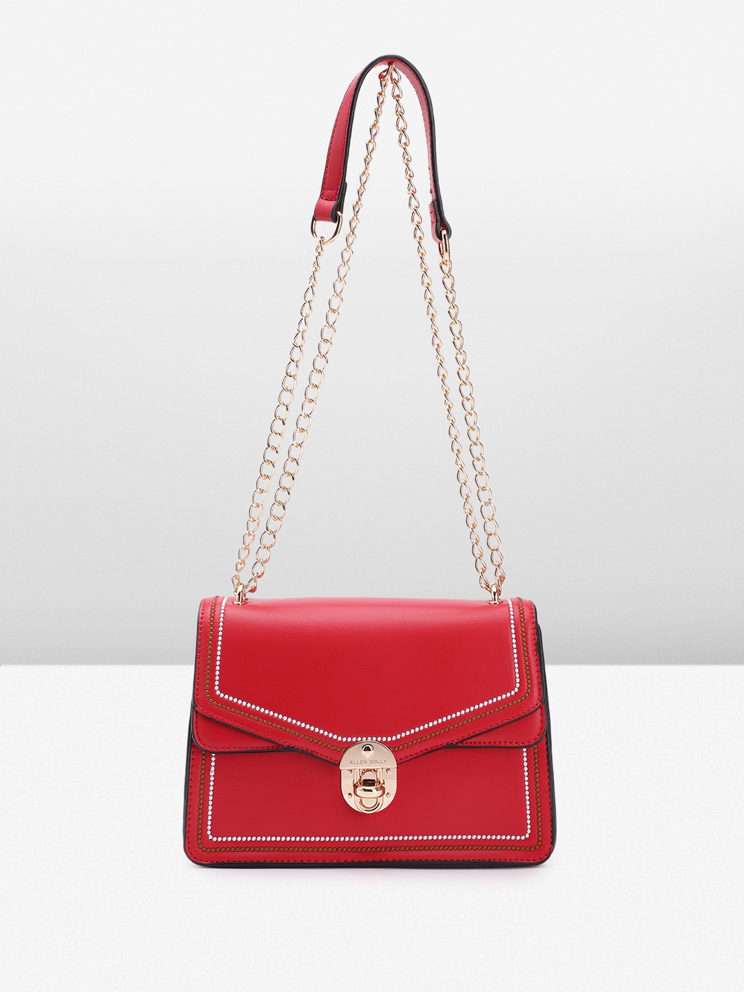 

Allen Solly Solid Structured Mini Shoulder Bag, Red