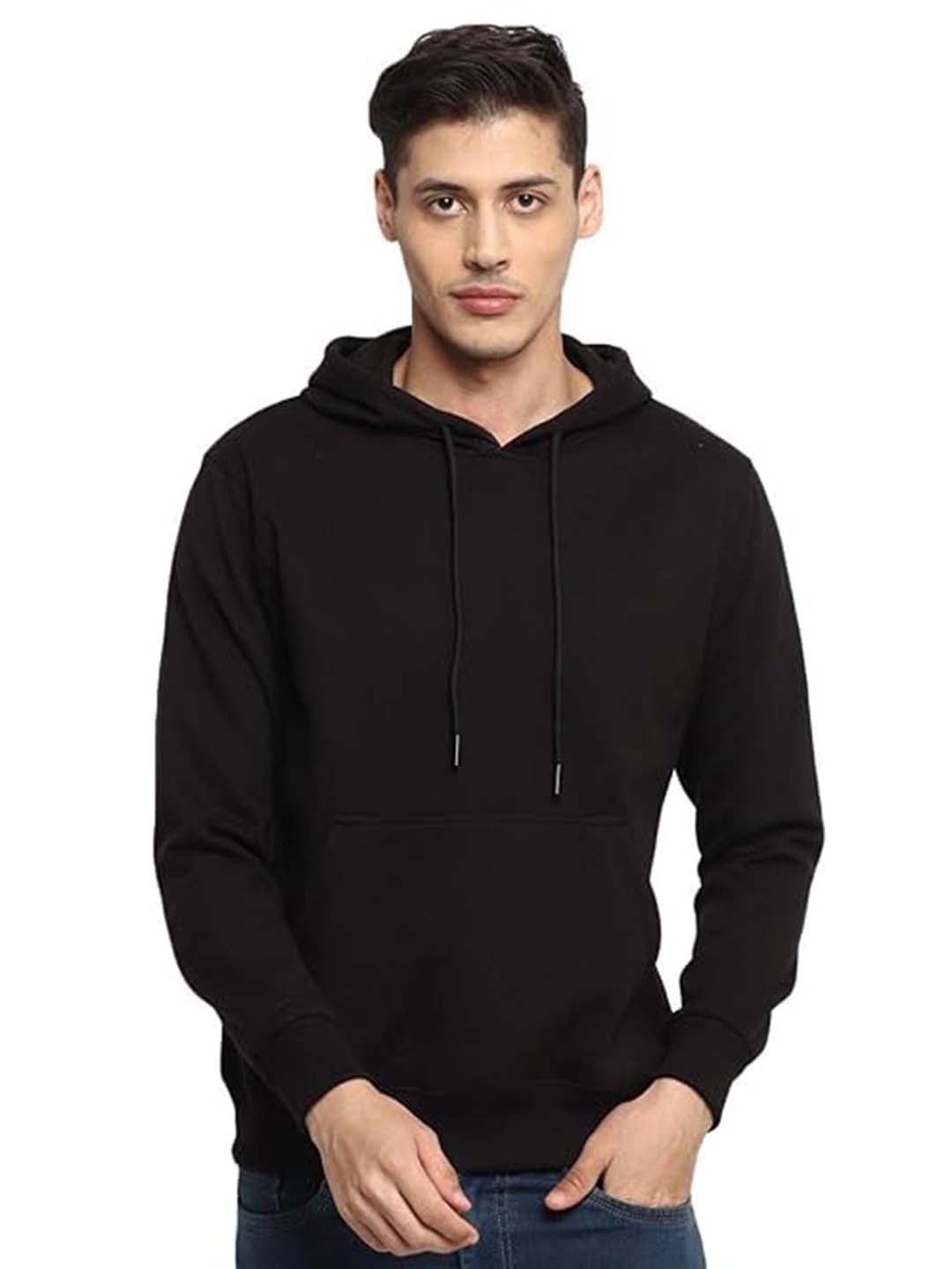 

GAINELL Hooded Long Sleeves Fleece Pullover Sweatshirt, Black