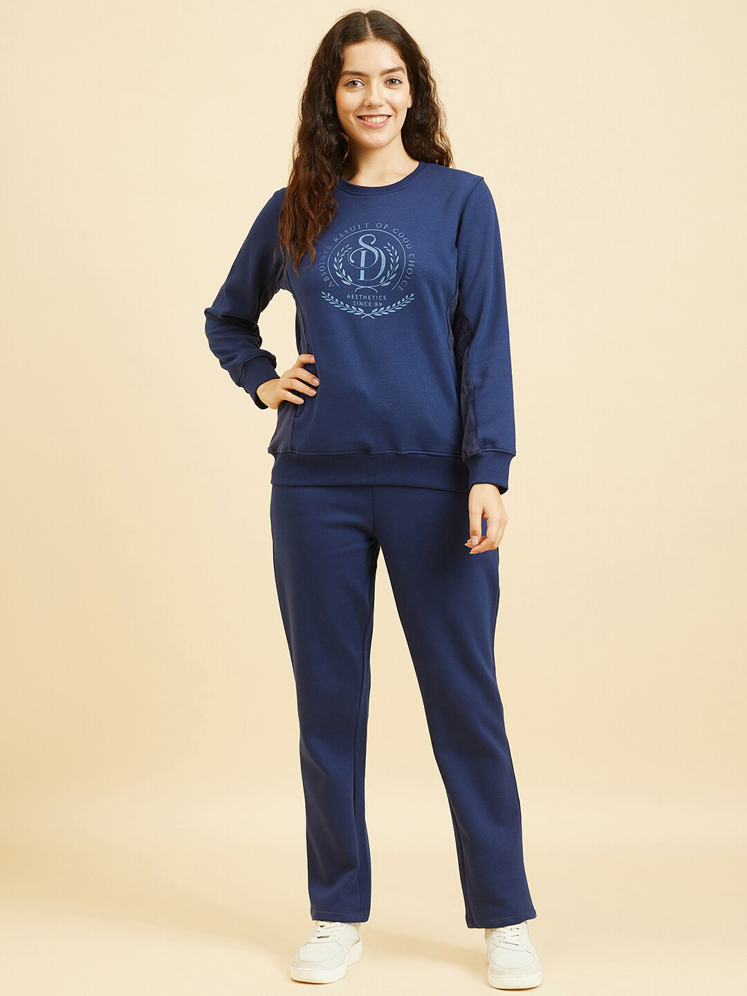 

Sweet Dreams Graphic Printed Fleece Tracksuit, Navy blue