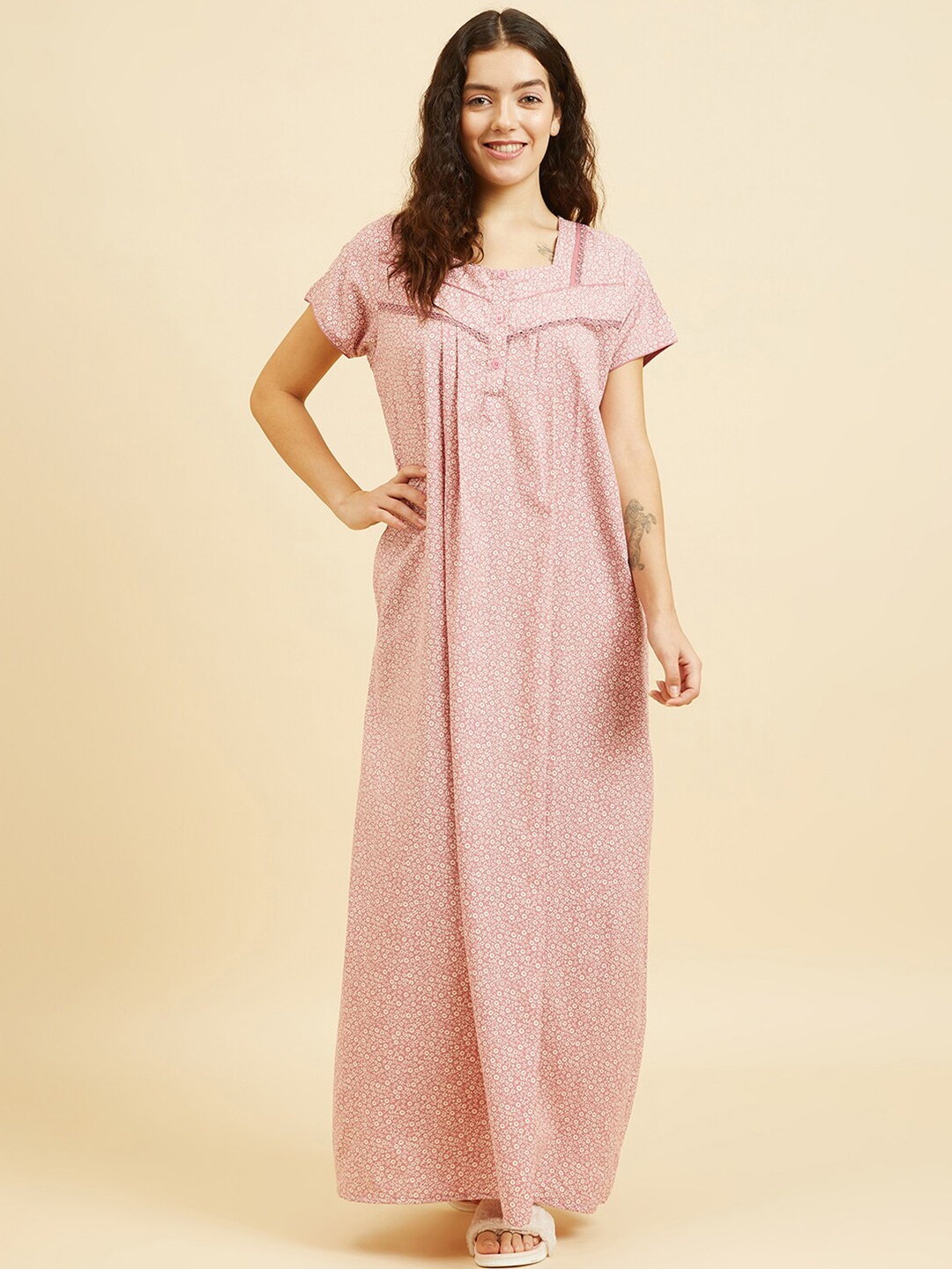 

Sweet Dreams Printed Maxi Nightdress, Rose