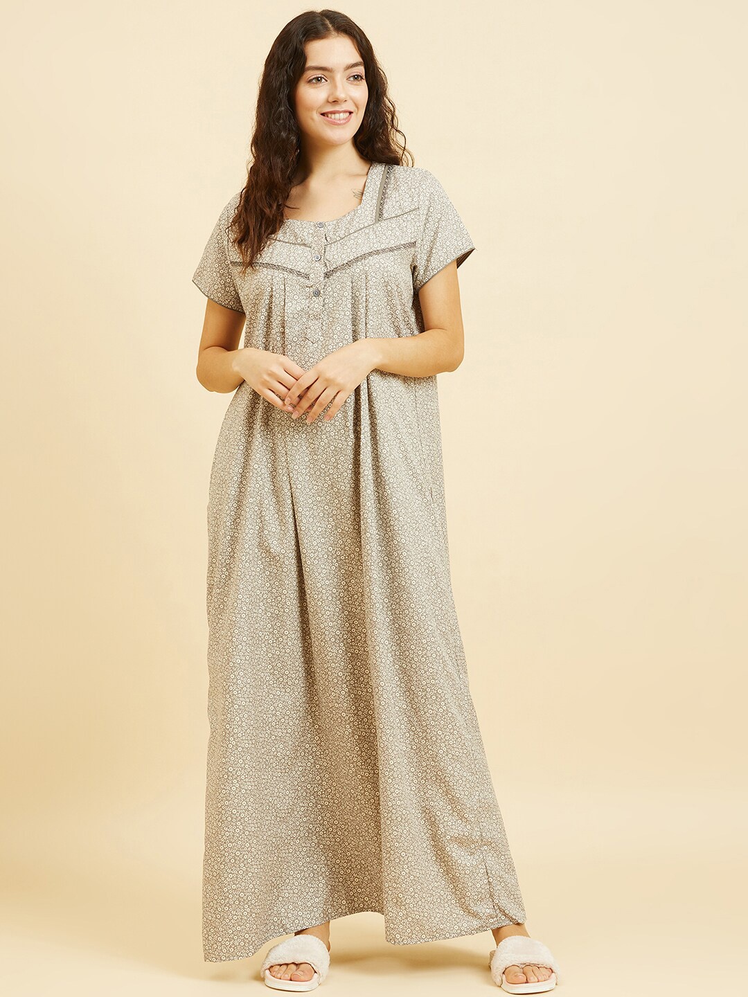 

Sweet Dreams Printed Maxi Nightdress, Grey