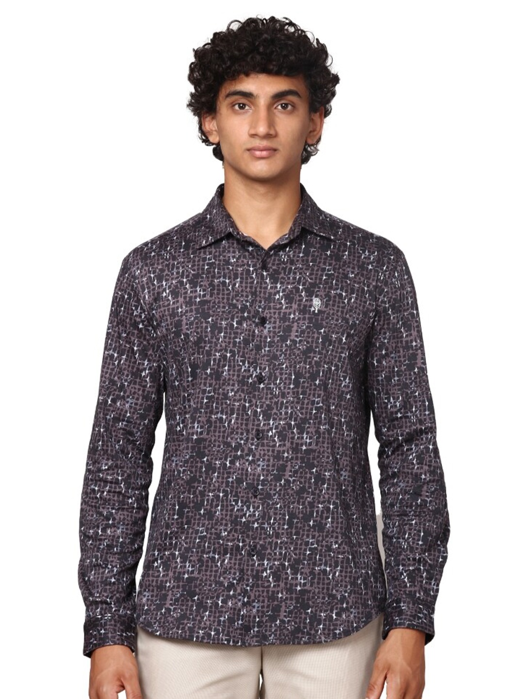 

Melvin Jones Abstract Printed Comfort Cotton Casual Shirt, Black