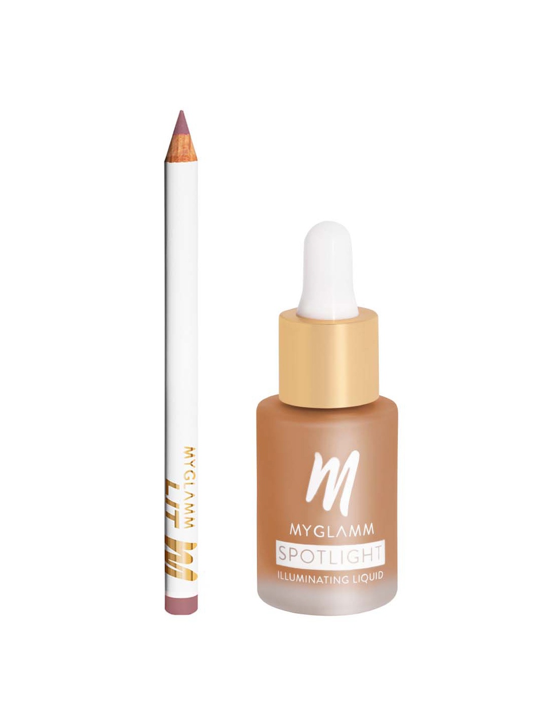 

MyGlamm LIT Matte Lipliner Pencil - Blended & Spotlight Illuminating Liquid - Sunkissed, Nude
