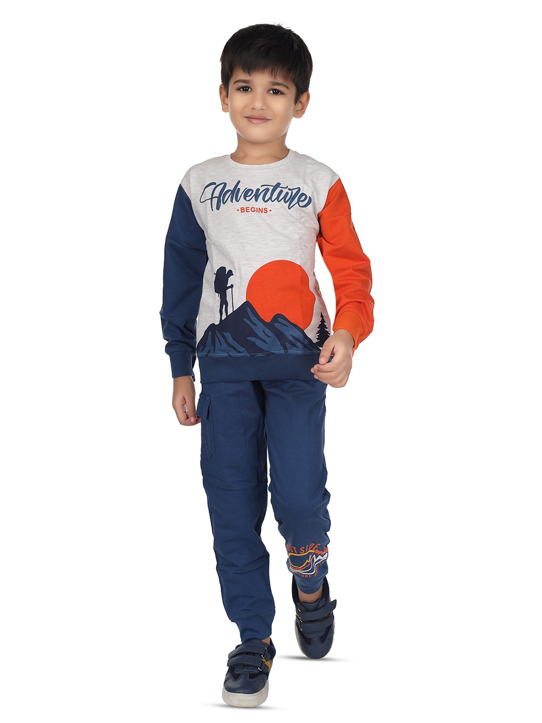 

Nottie Planet Boys Graphic Printed Sweatshirt With Pyjamas, Blue