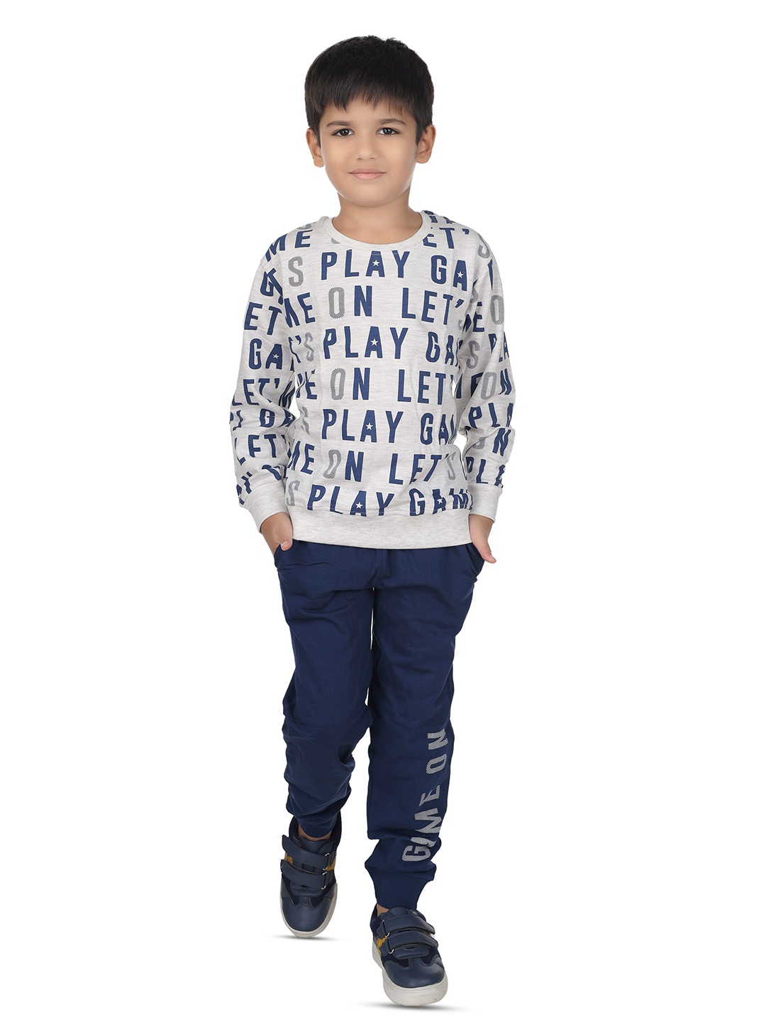 

Nottie Planet Boys Typography Printed T-shirt With Pyjamas, White