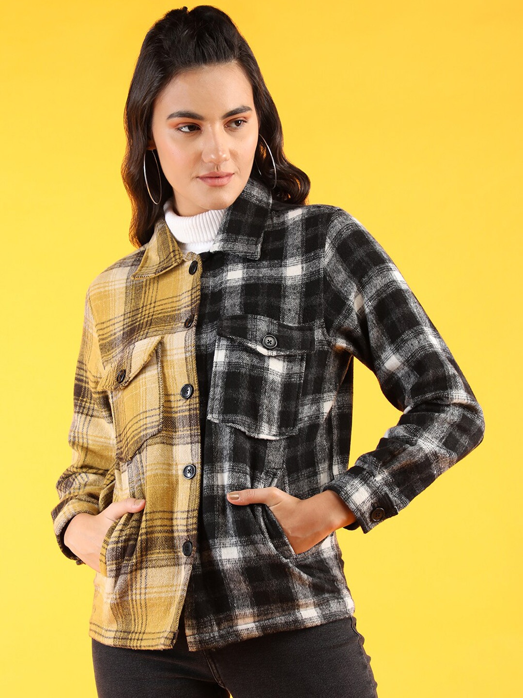 

Chemistry Checked Woollen Tailored Jacket, Yellow