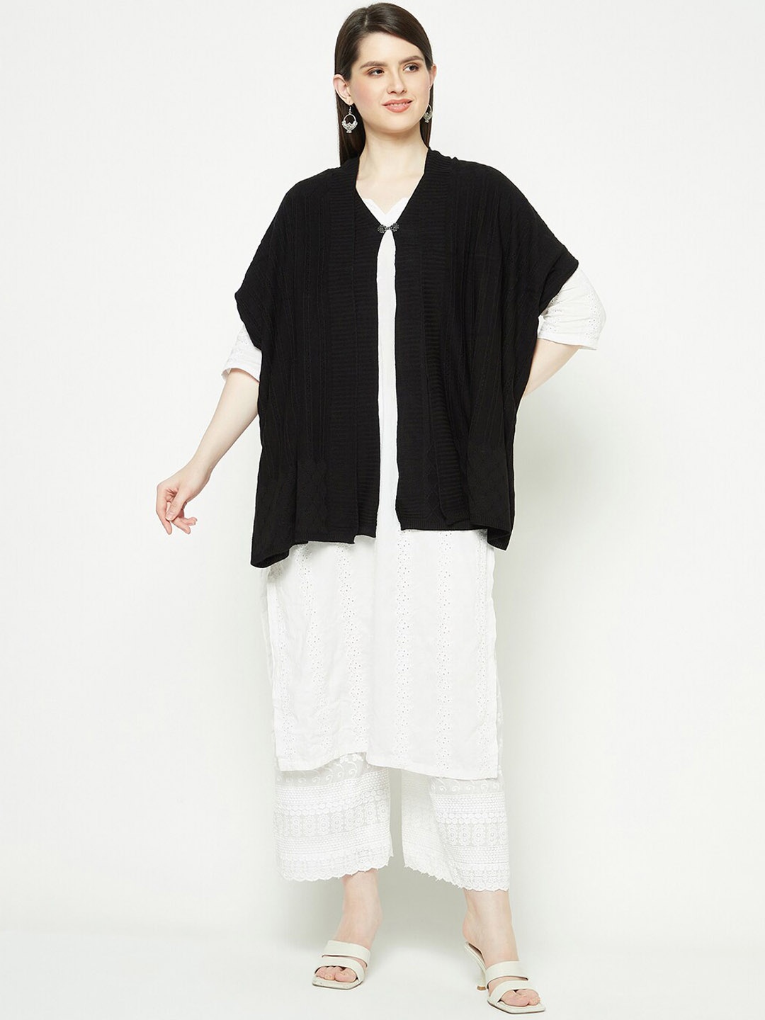 

Knitstudio Self Designed Knitted Shawl, Black