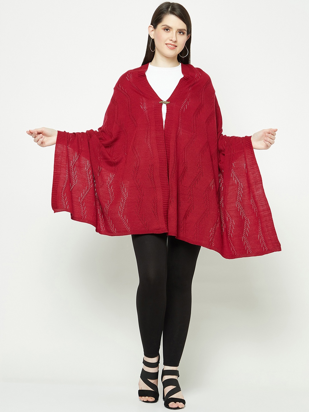 

Knitstudio Self Designed Knitted Shawl, Maroon