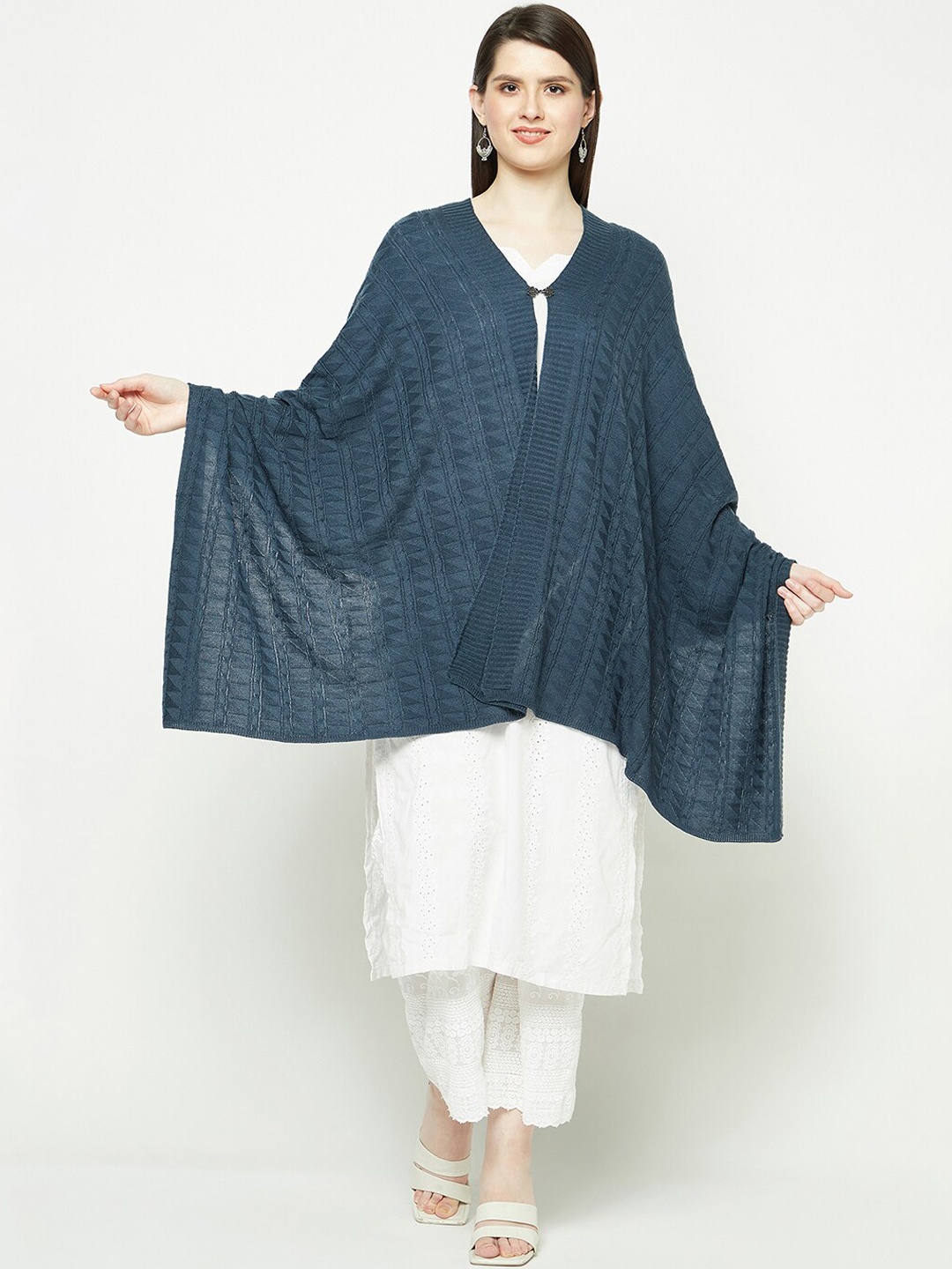 

Knitstudio Self Designed Knitted Shawl, Teal
