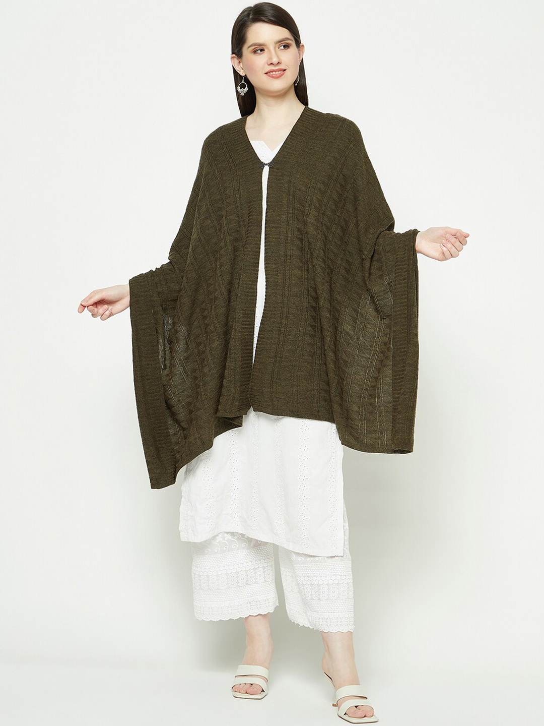 

Knitstudio Woven Design Shawl, Olive
