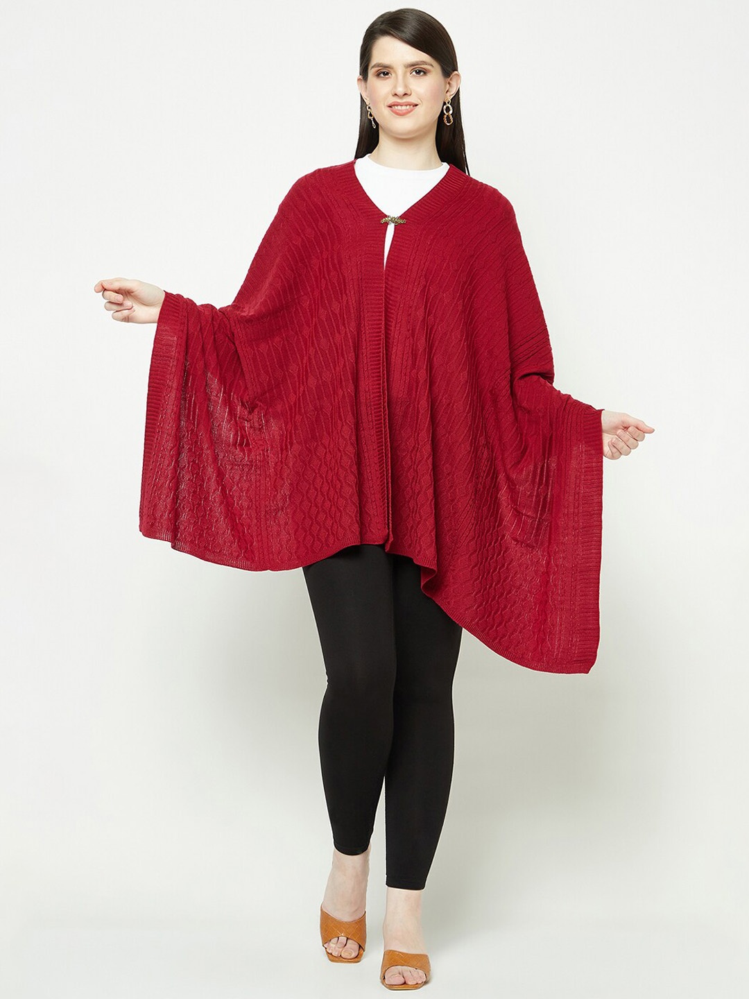 

Knitstudio Self Designed Knitted Shawl, Maroon