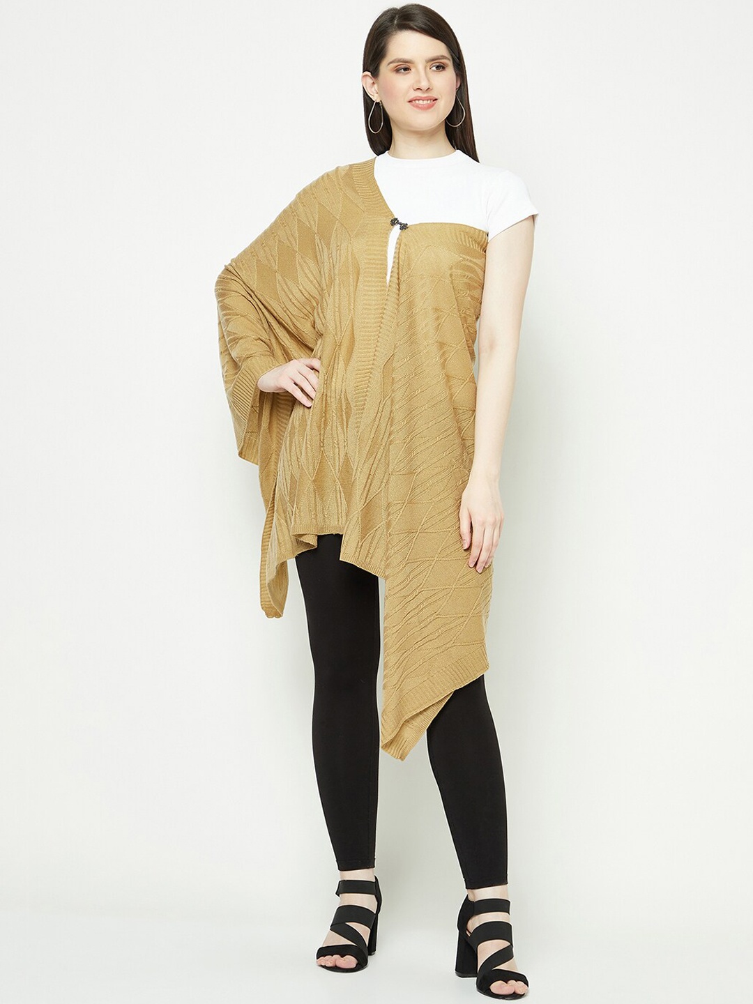 

Knitstudio Woven Design Shawl, Camel brown