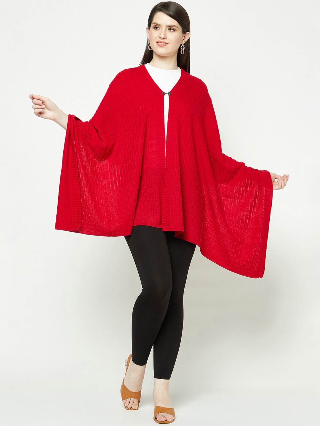 

Knitstudio Woven Design Shawl, Red