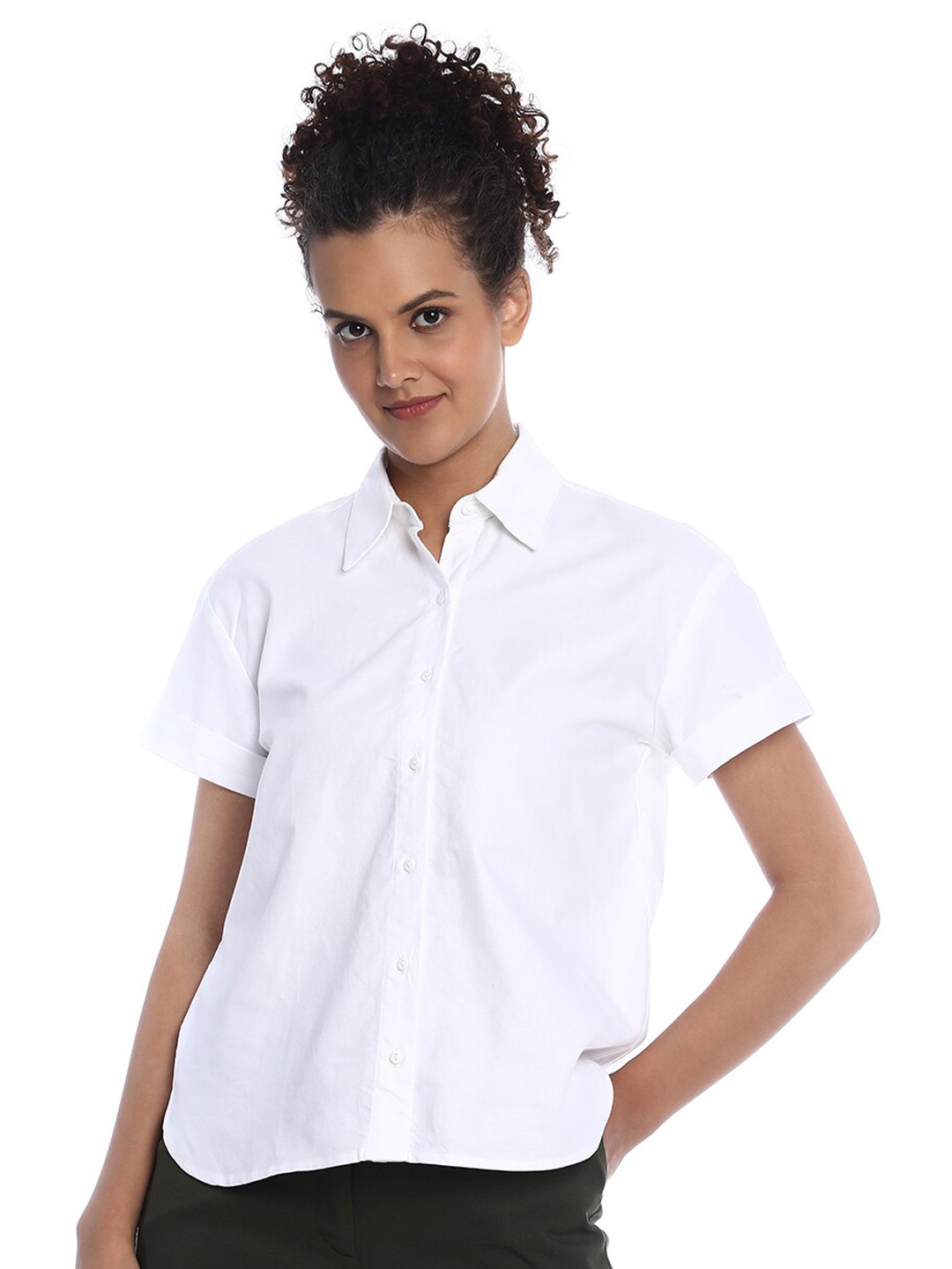 

Gazillion Comfort Boxy Oxford Pure Cotton Shirt, White