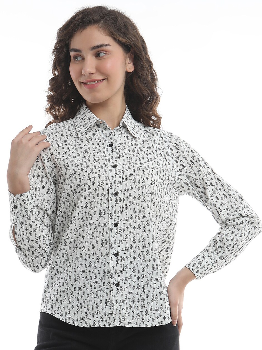 

Gazillion Floral Printed Comfort Pure Cotton Casual Shirt, White