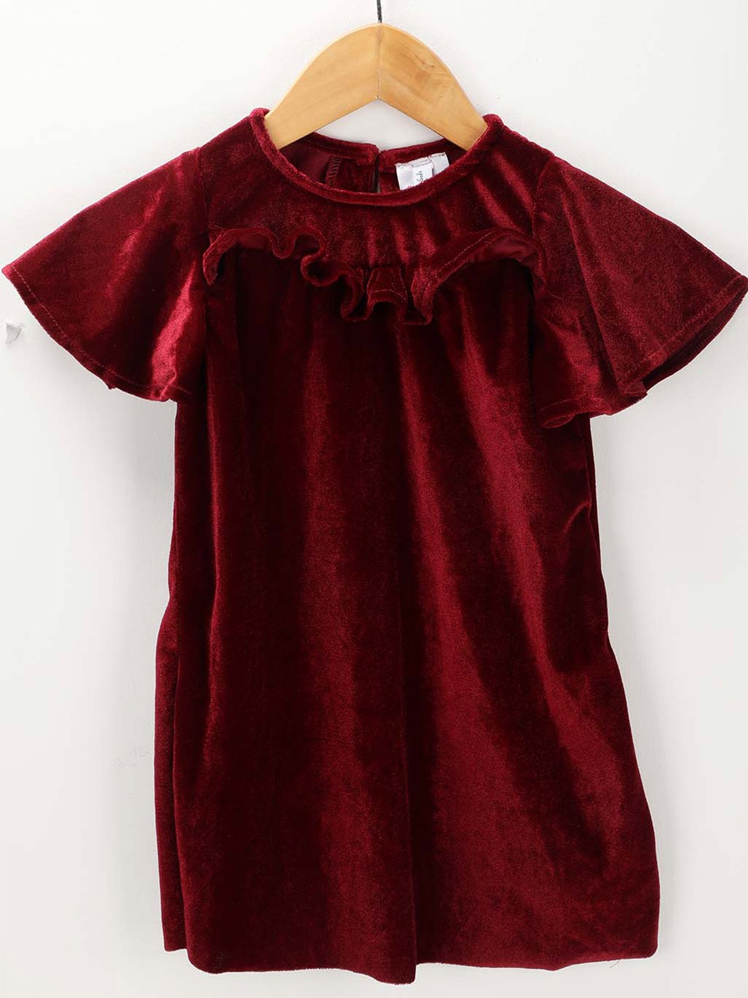 

Cot'N Soft Girls Flared Gathered Velvet A-Line Dress, Maroon