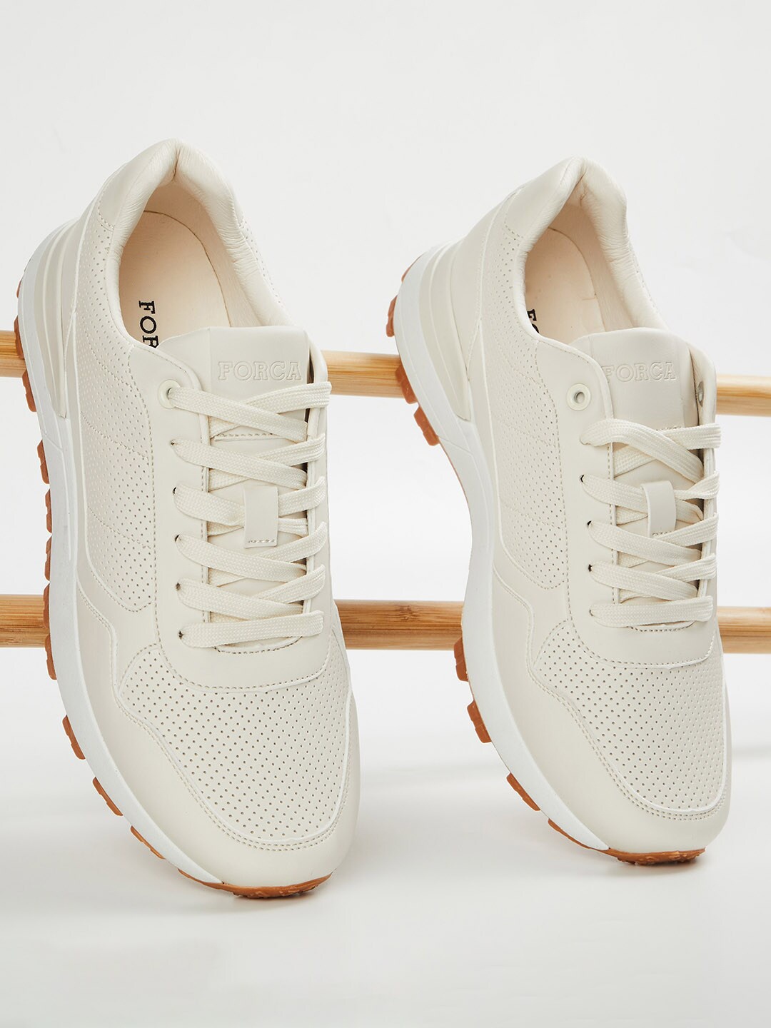 

Forca by Lifestyle Men Perforated Comfort Insole Sneakers, Beige
