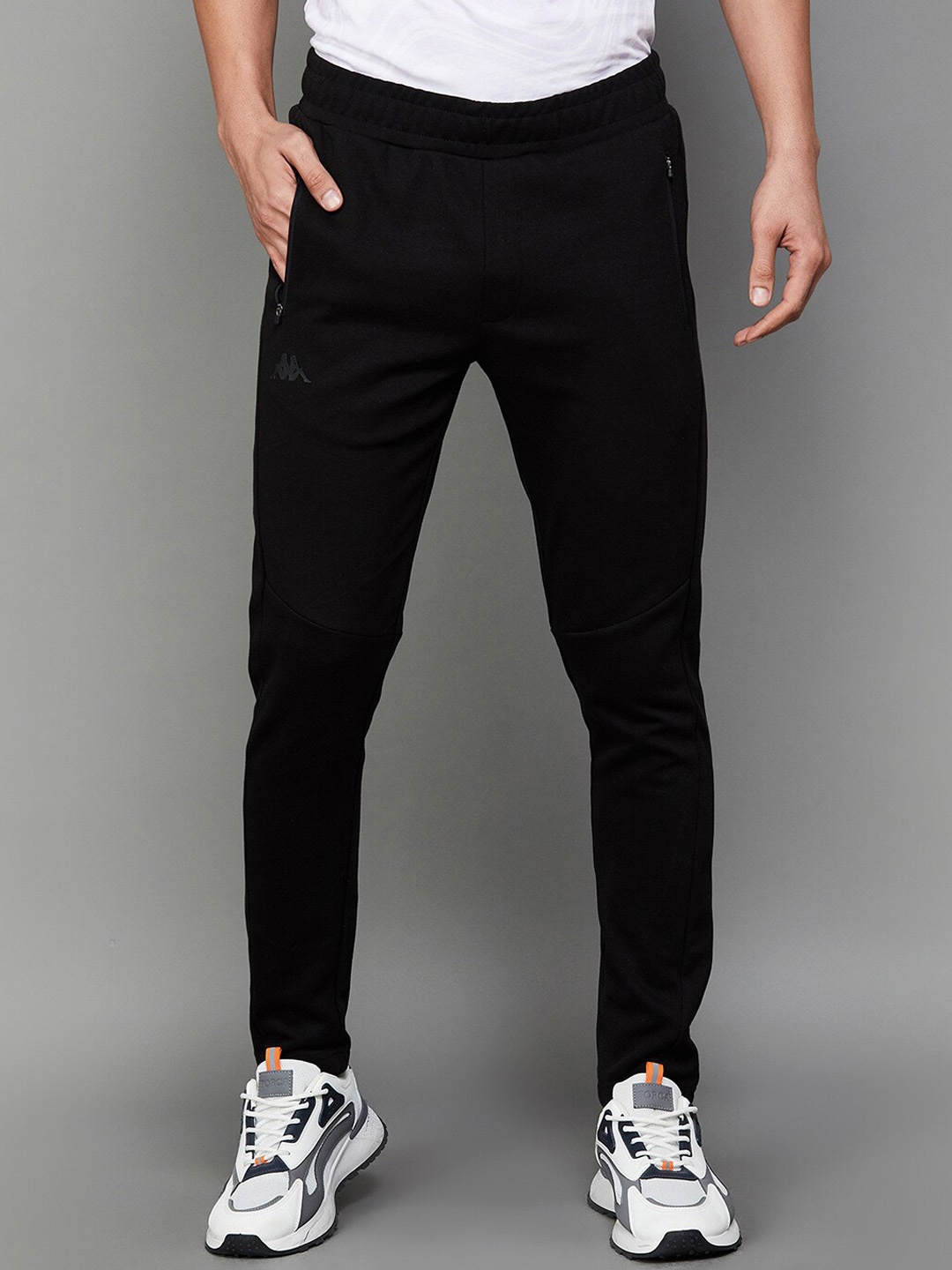 

Kappa Men Mid-Rise Sports Joggers, Black