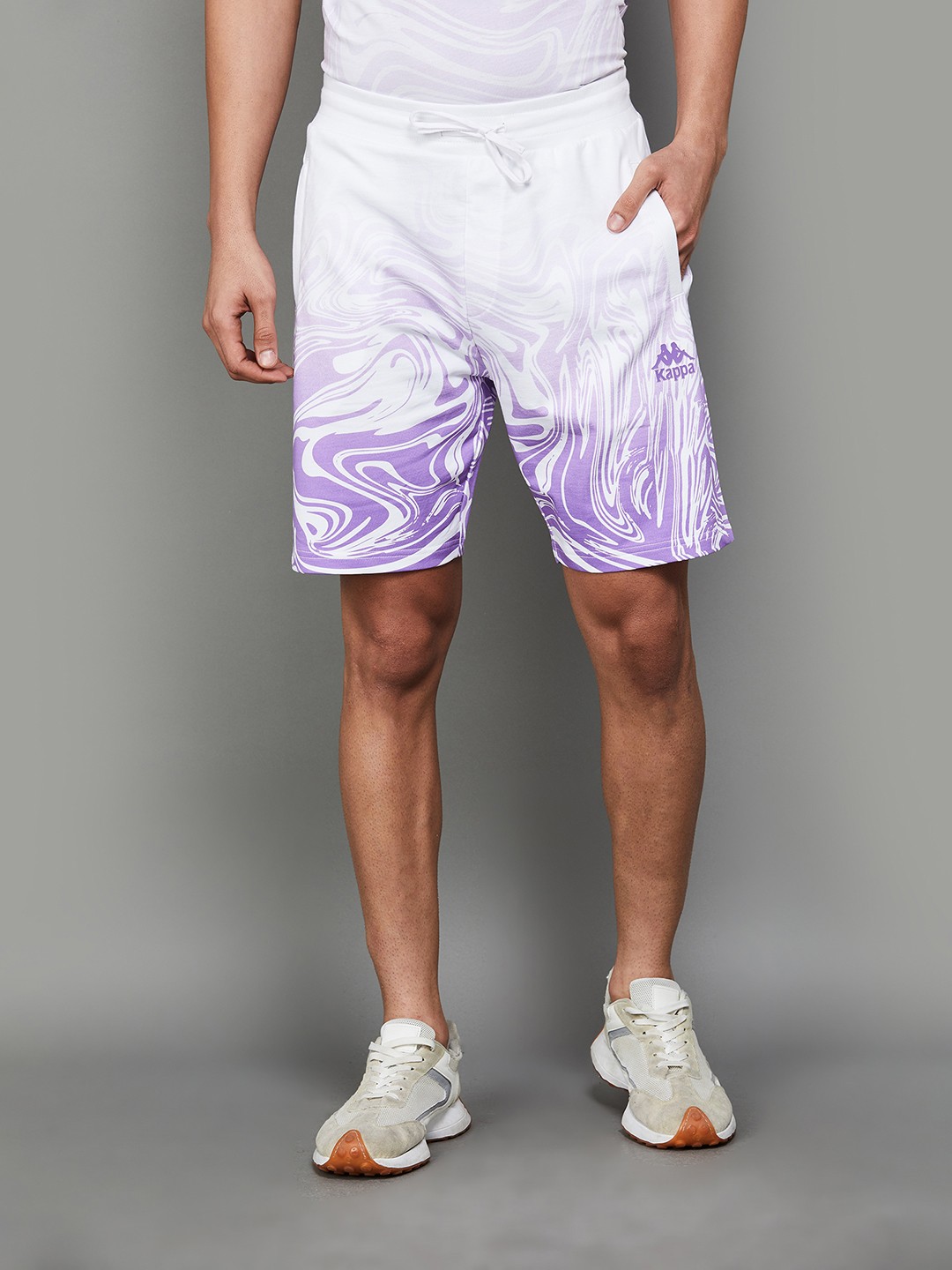 

Kappa Men Abstract Printed Cotton Sports Shorts, Purple