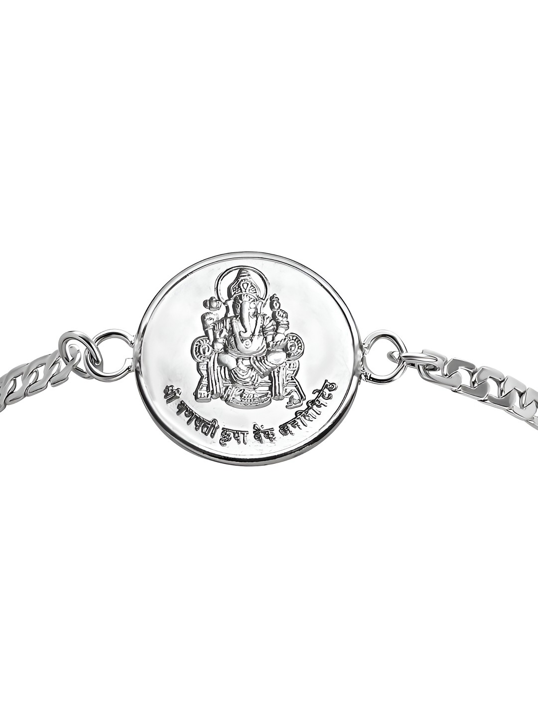 

Pray Everyday Silver-Plated Ganesh Ji Bracelet