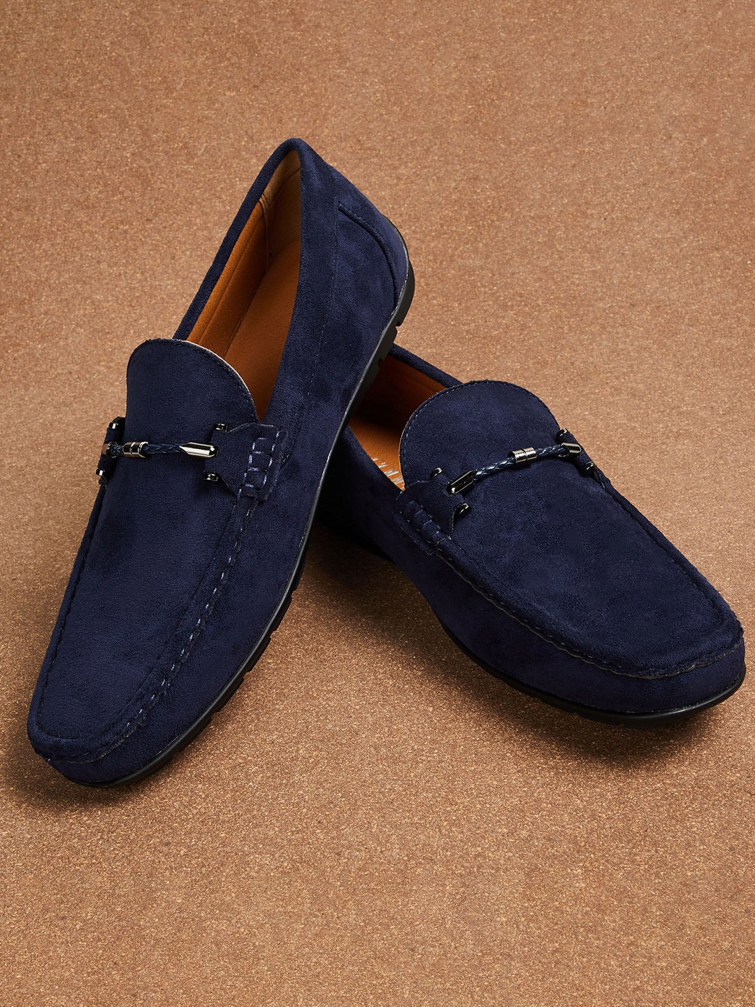 

CODE by Lifestyle Men Textured Comfort Insole Horsebit Driving Shoes, Navy blue