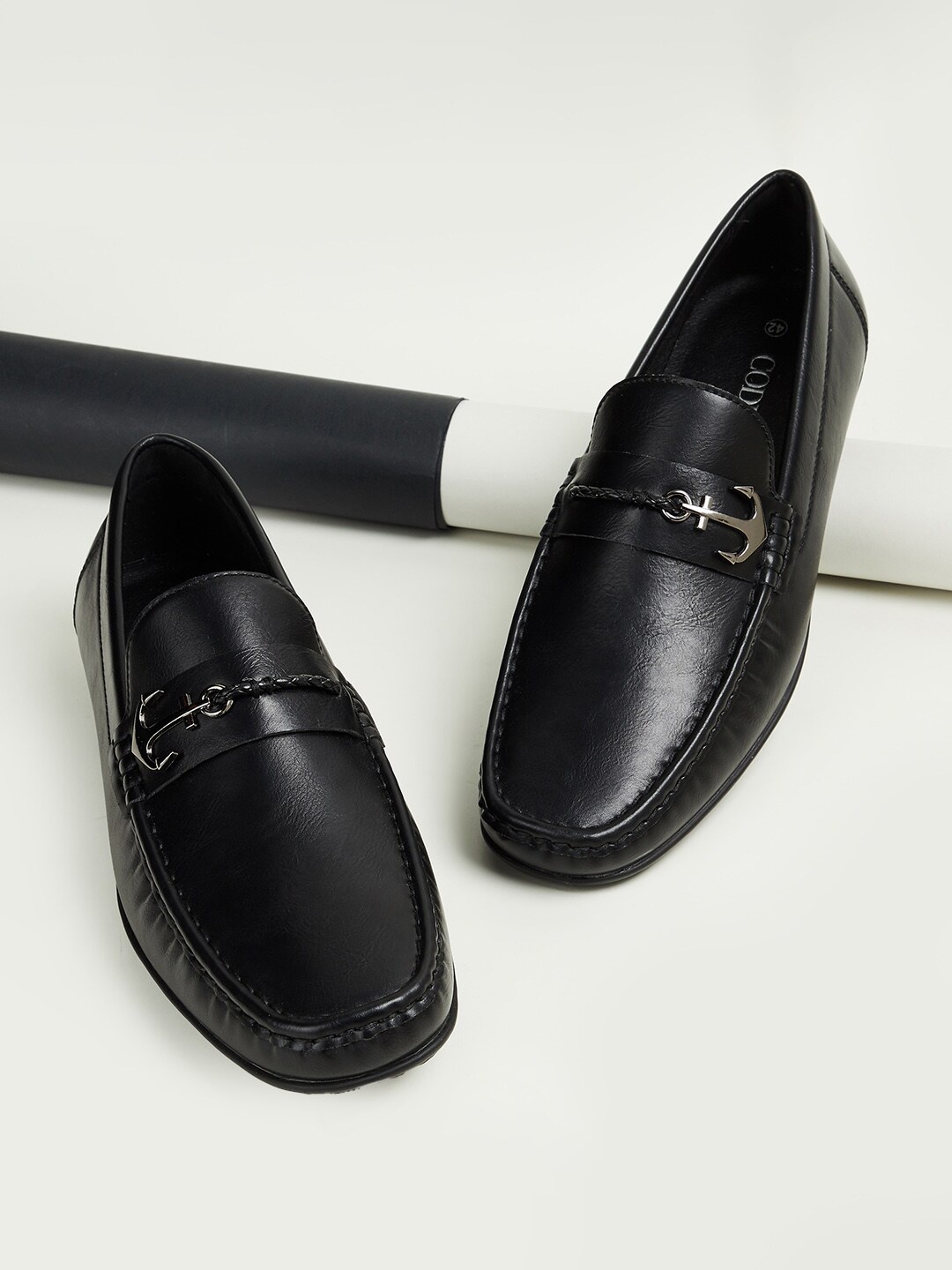 

CODE by Lifestyle Men Comfort Insole Horsebit Driving Shoes, Black